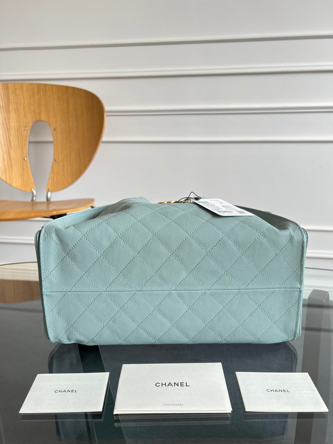 CHANEL 25S HOBO BAG 40 IN SOFT TEAL BLUE CAVIAR WITH GOLD HARDWARE