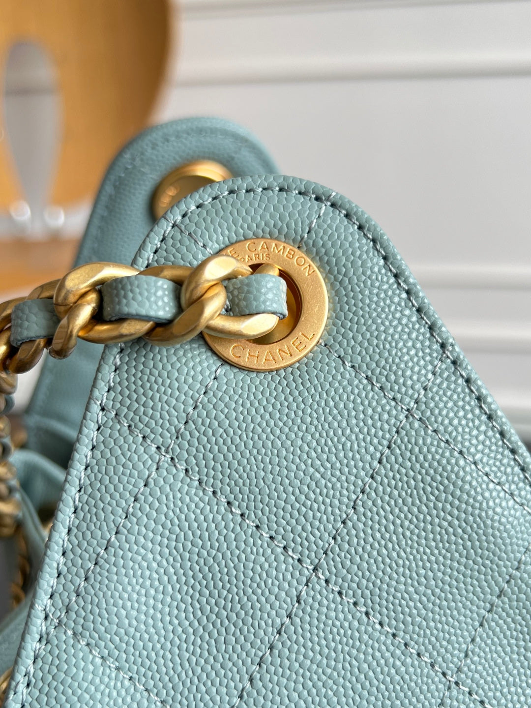 CHANEL 25S HOBO BAG 30 IN SOFT TEAL BLUE CAVIAR WITH GOLD HARDWARE