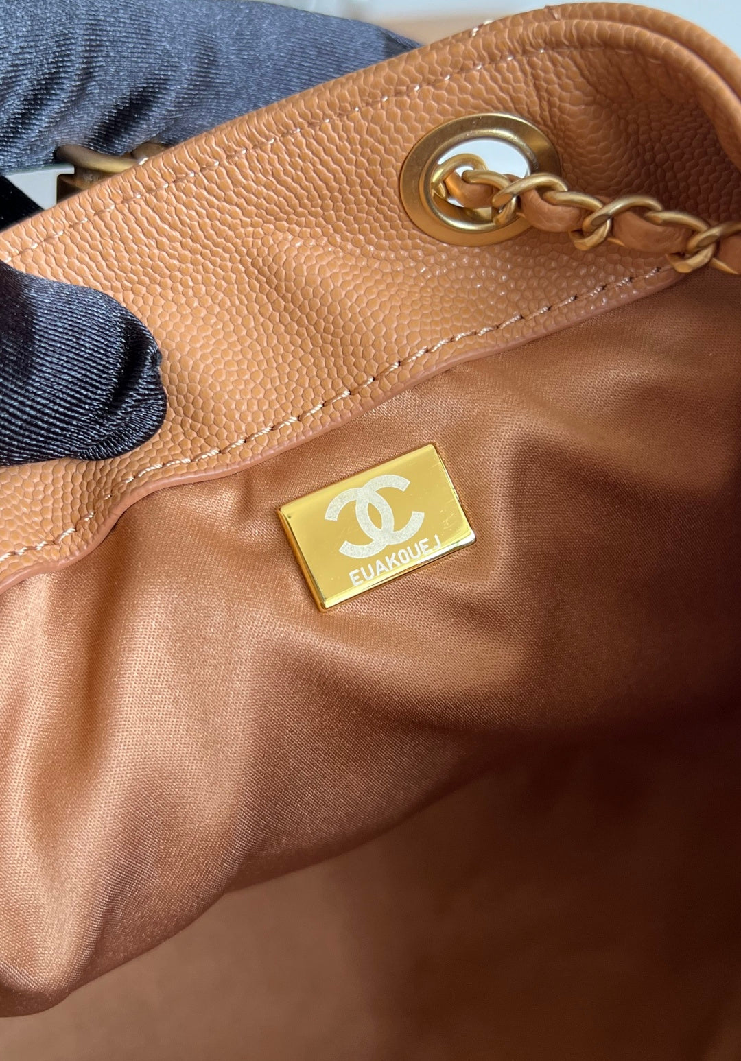 CHANEL 25S HOBO BAG 40 IN CARAMEL BROWN CAVIAR WITH GOLD HARDWARE
