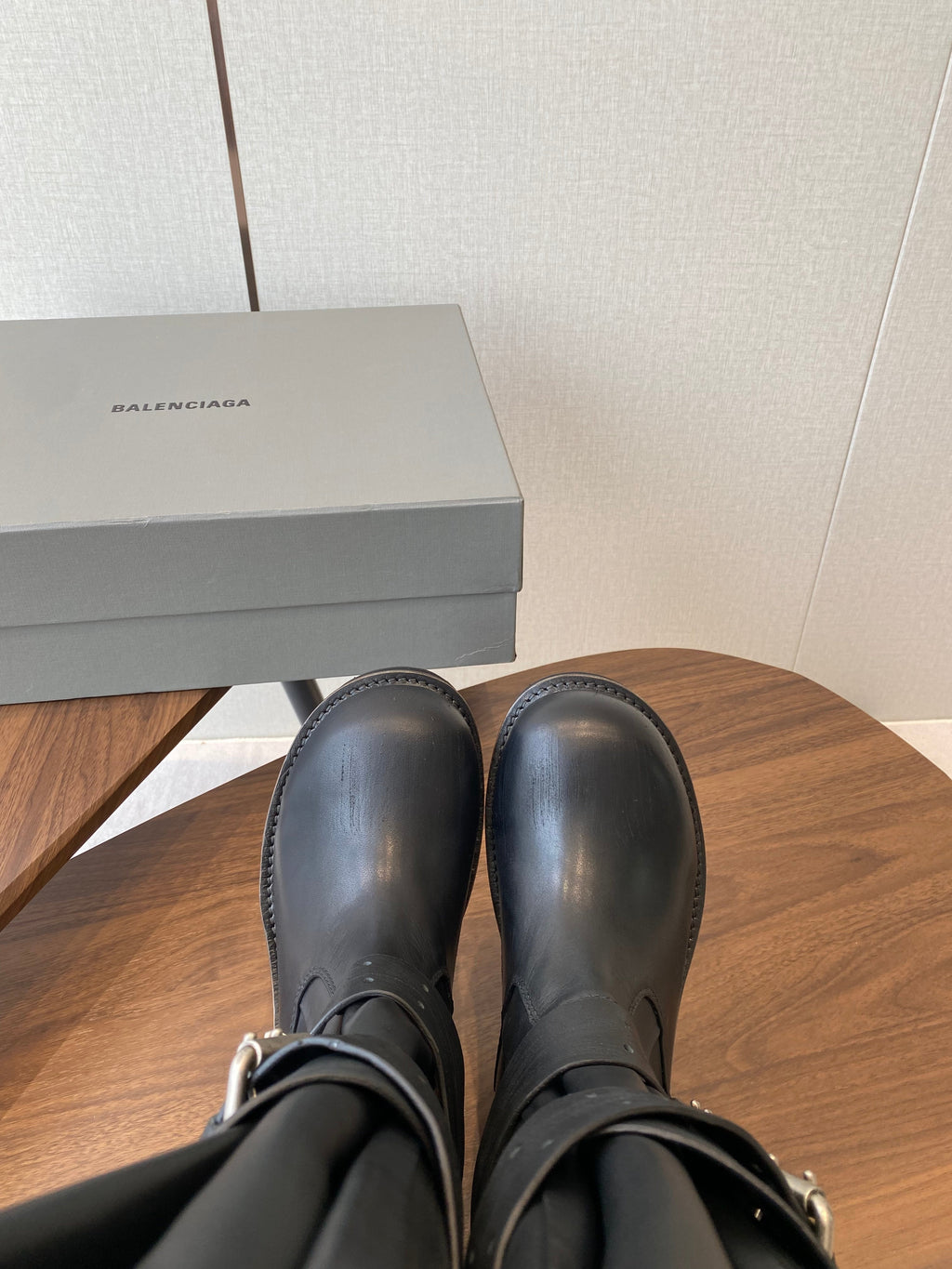 BALEN HIGH BUCKLE BOOTS IN BLACK CALFSKIN