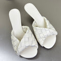 BLINK HIGH 5 CM MULE IN WHITE INTRECCIATO LEATHER