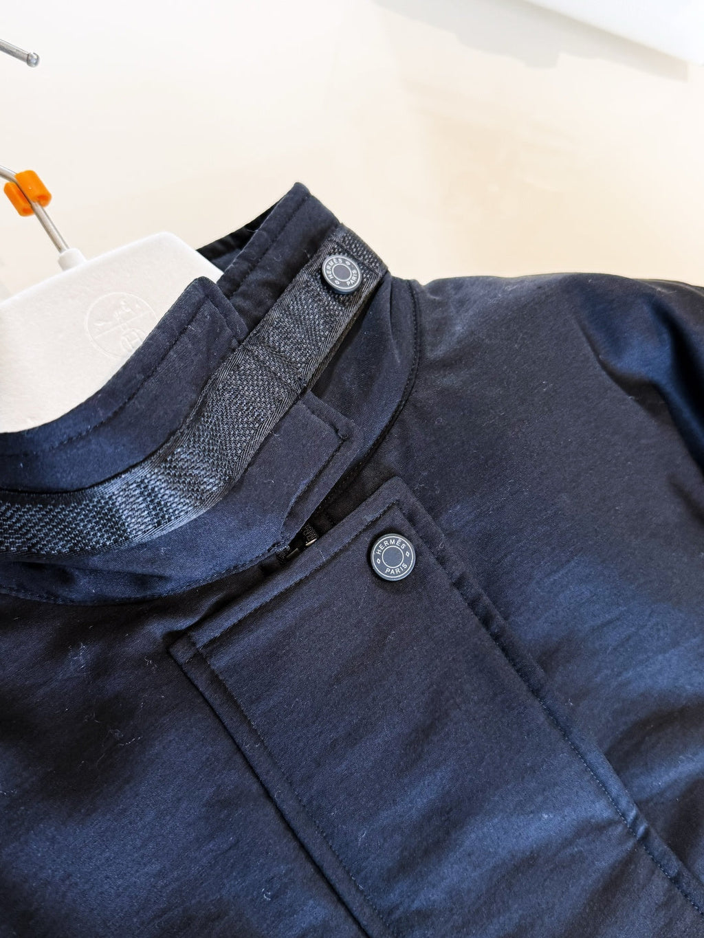 HERMES 25S QUILTED WINDJACKET WITH STAND COLLAR 308