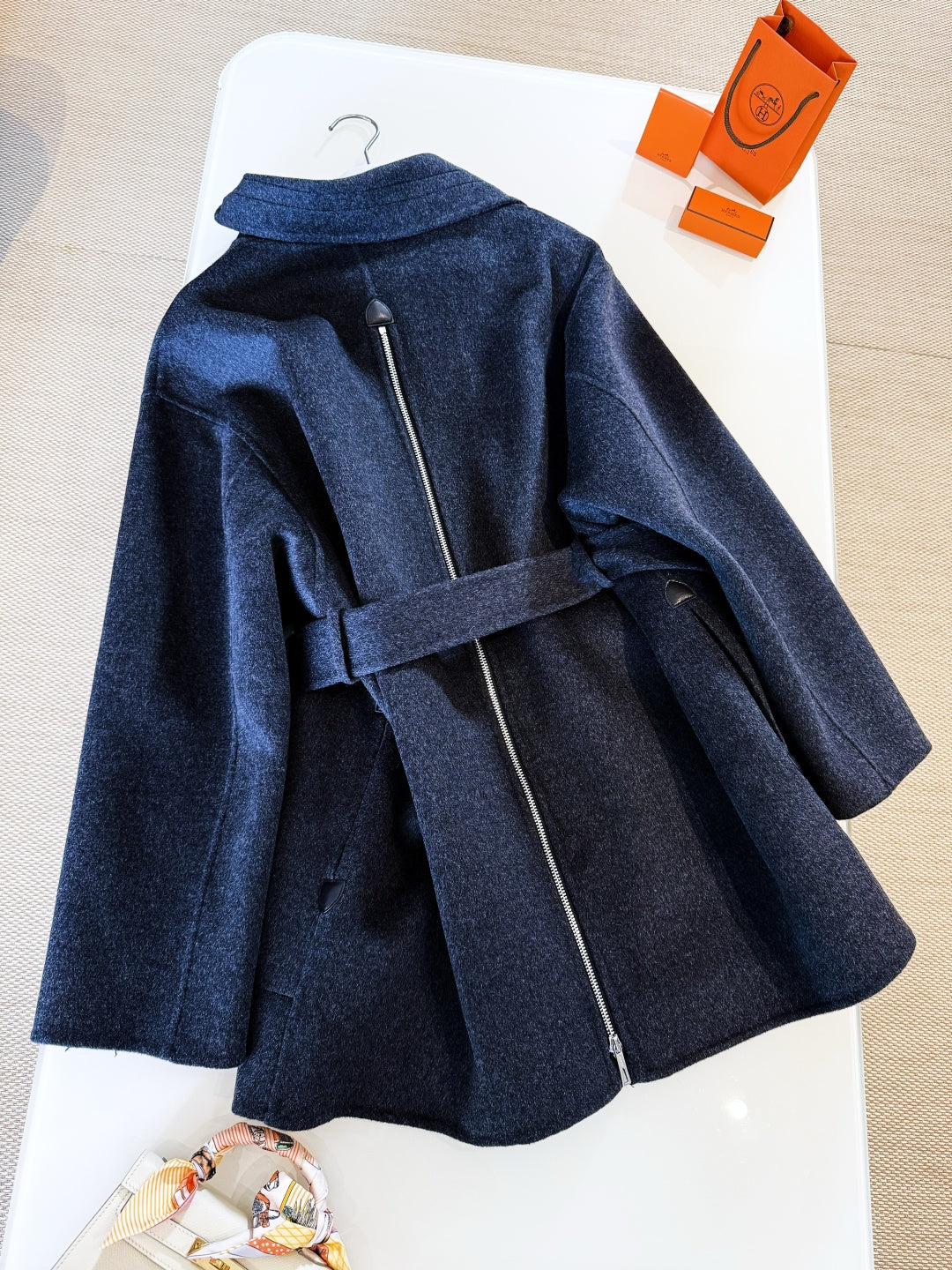 HERMES 25S MID-LENGTH KNIT COAT 266