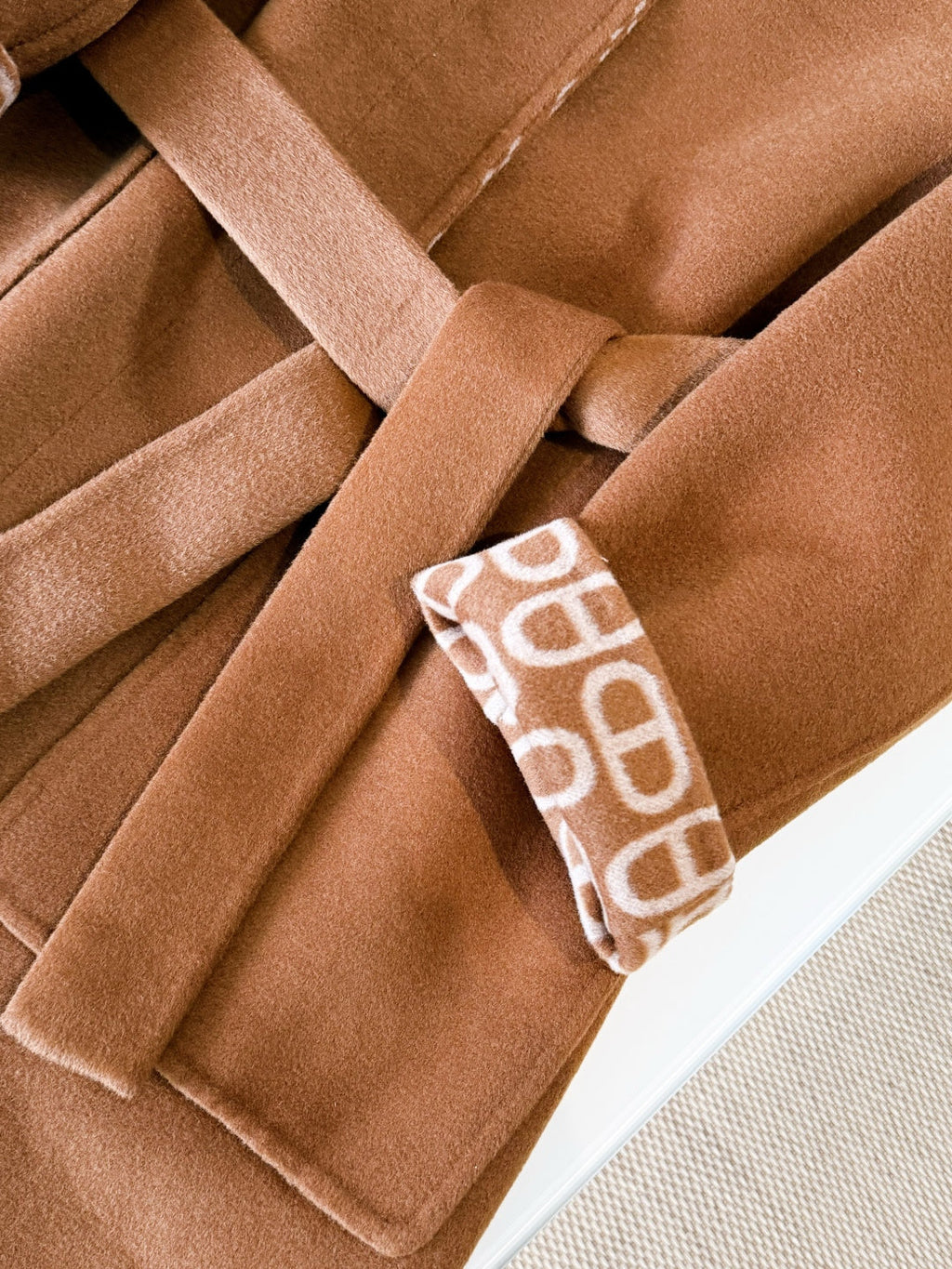 HERMES 25S BELTED CASHMERE PEACOAT 267