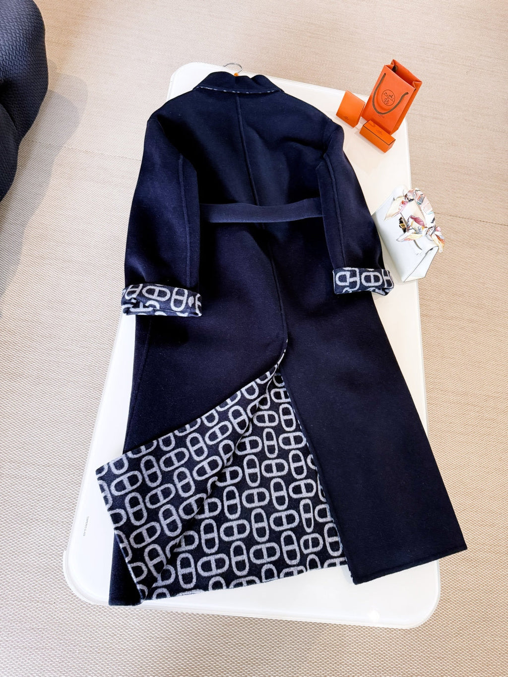 HERMES 25S BELTED CASHMERE PEACOAT 269