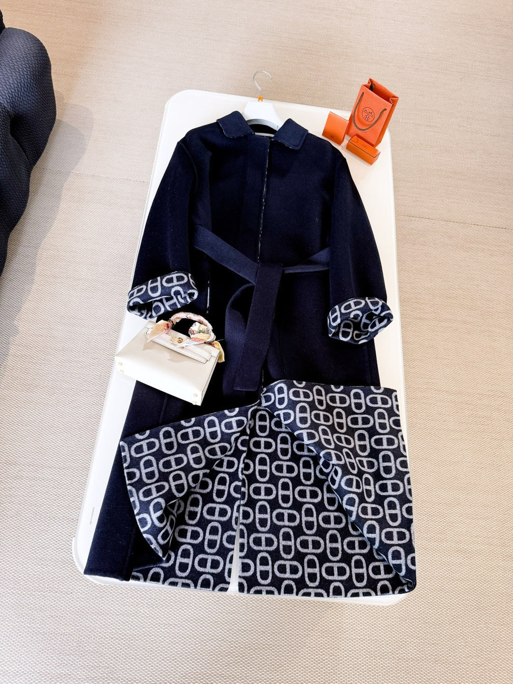 HERMES 25S BELTED CASHMERE PEACOAT 269