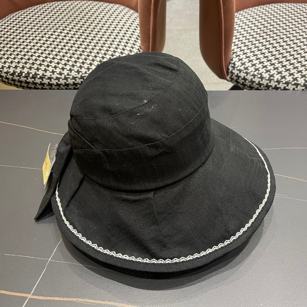 BUCKET HAT MODEL 650274 IN BLACK TEXTURED FABRIC
