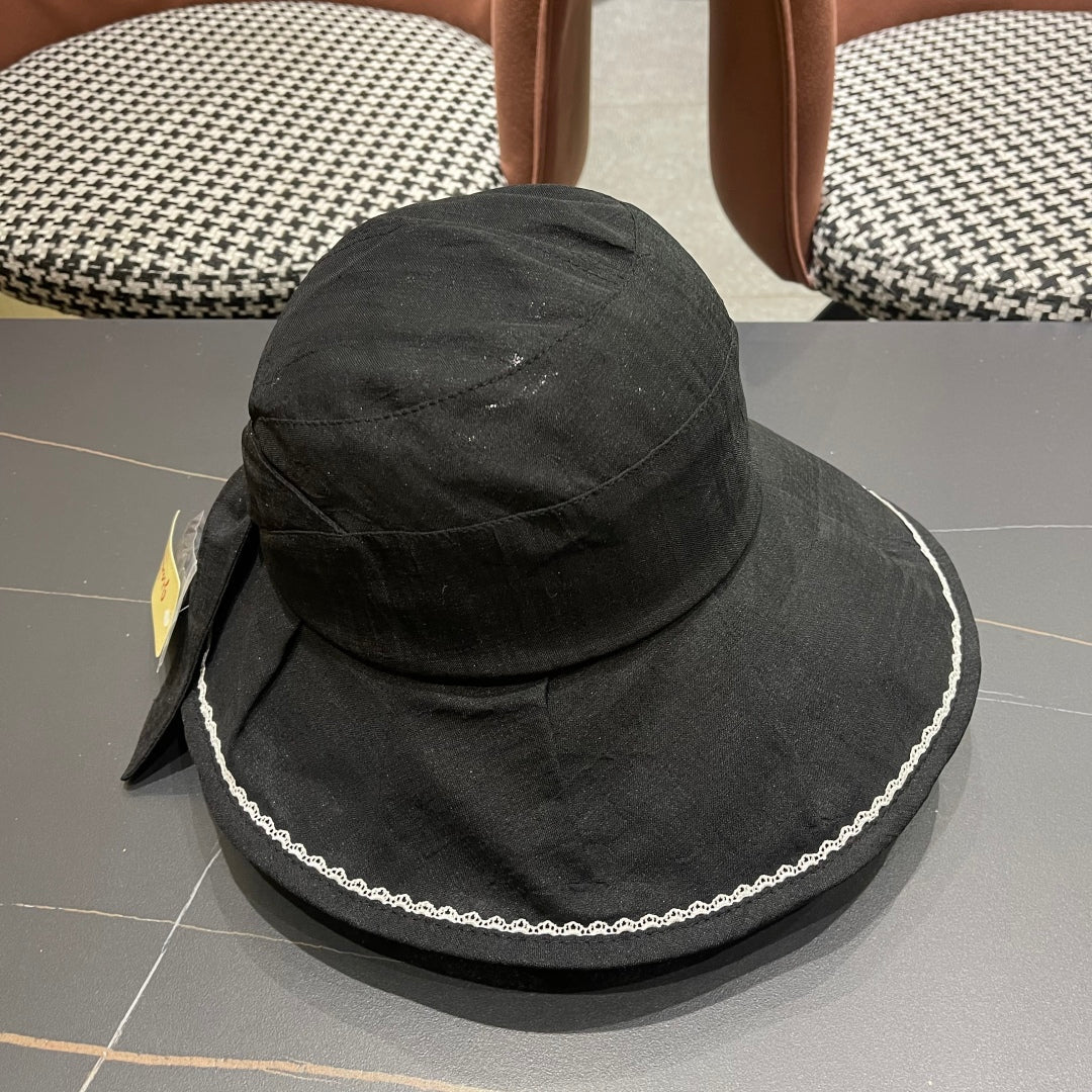 BUCKET HAT MODEL 650274 IN BLACK TEXTURED FABRIC