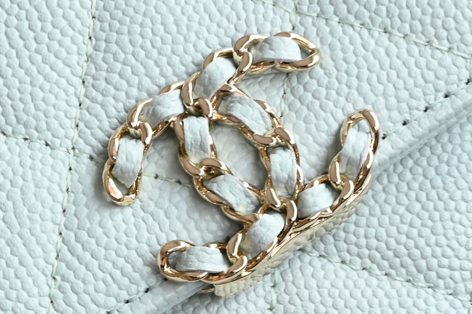 CHANEL 25S KELLY 18 CM IN SOFT MINT BLUE LAMBSKIN