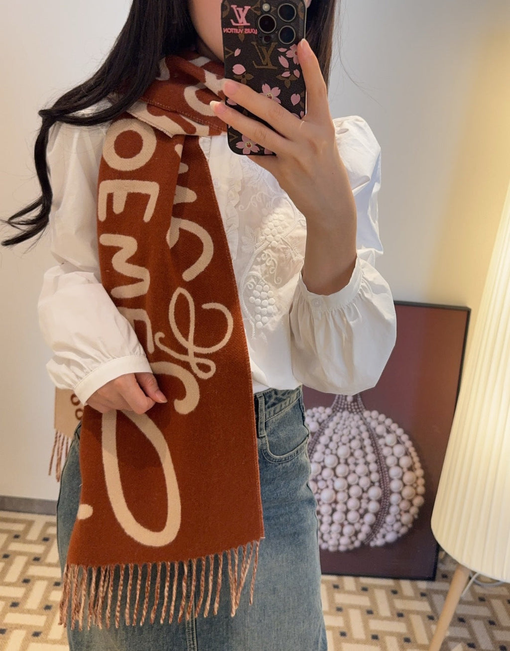 LOEWE 25S SCARF 180 IN CASHMERE WOOL 861446