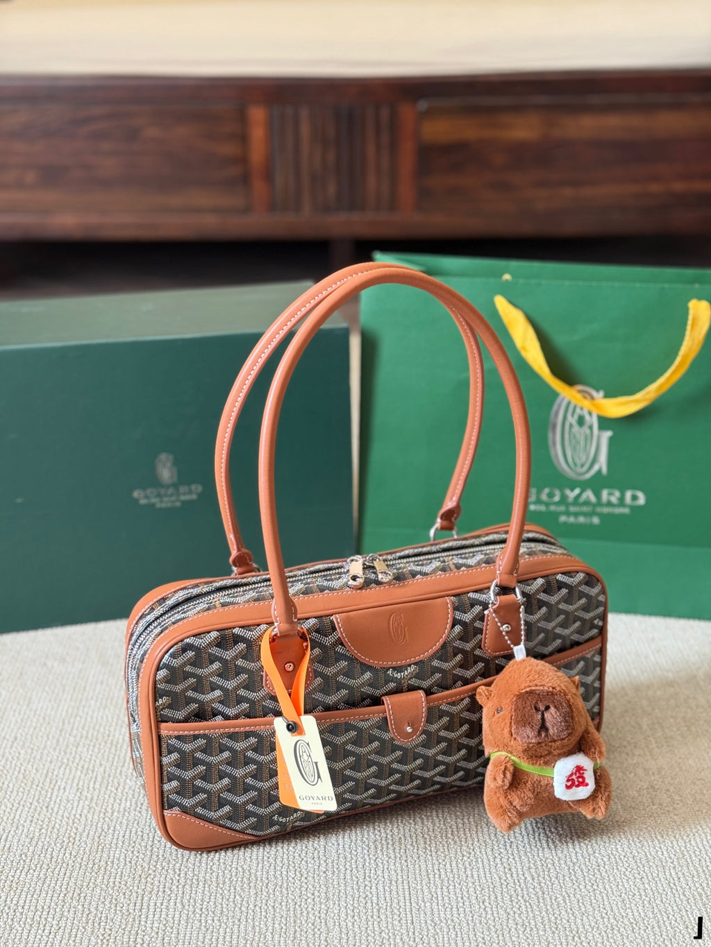 SAINT MARTIN MINI BAG 22 IN BROWN GOYARDINE CANVAS AND CALFSKIN