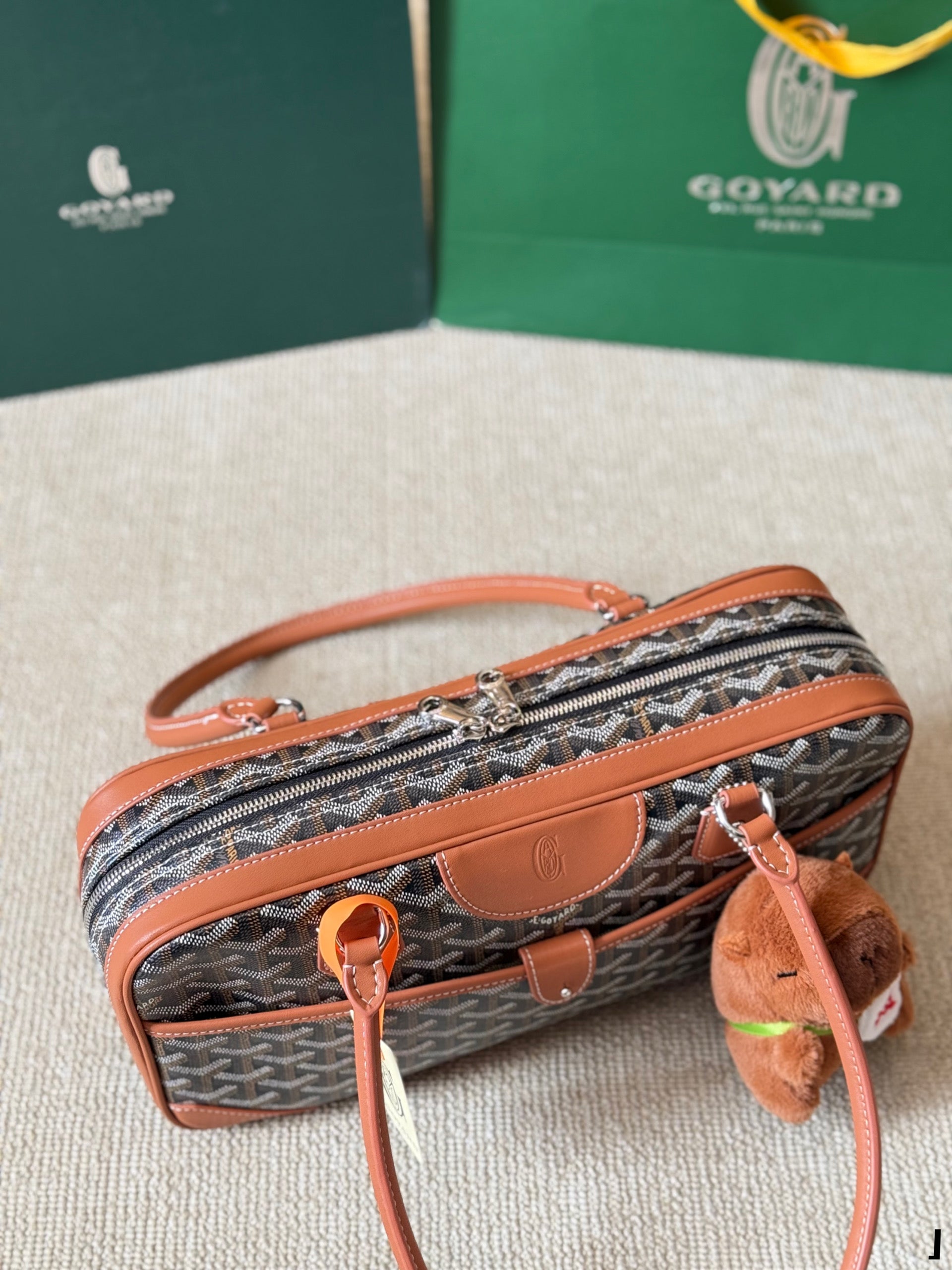 SAINT MARTIN MINI BAG 22 IN BROWN GOYARDINE CANVAS AND CALFSKIN