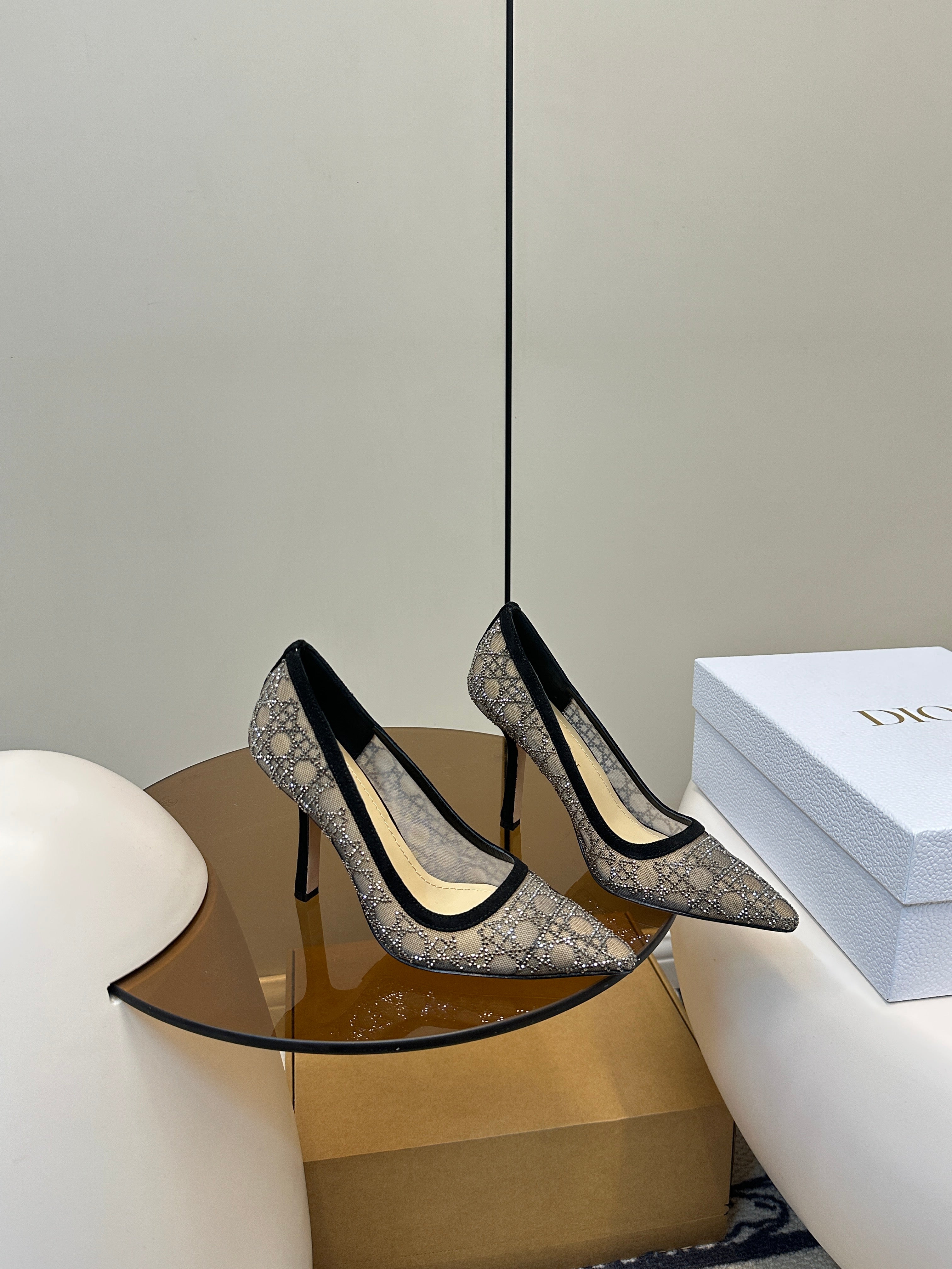 HIGH HEELS PUMP IN BLACK LAMB SUEDE 10 CM