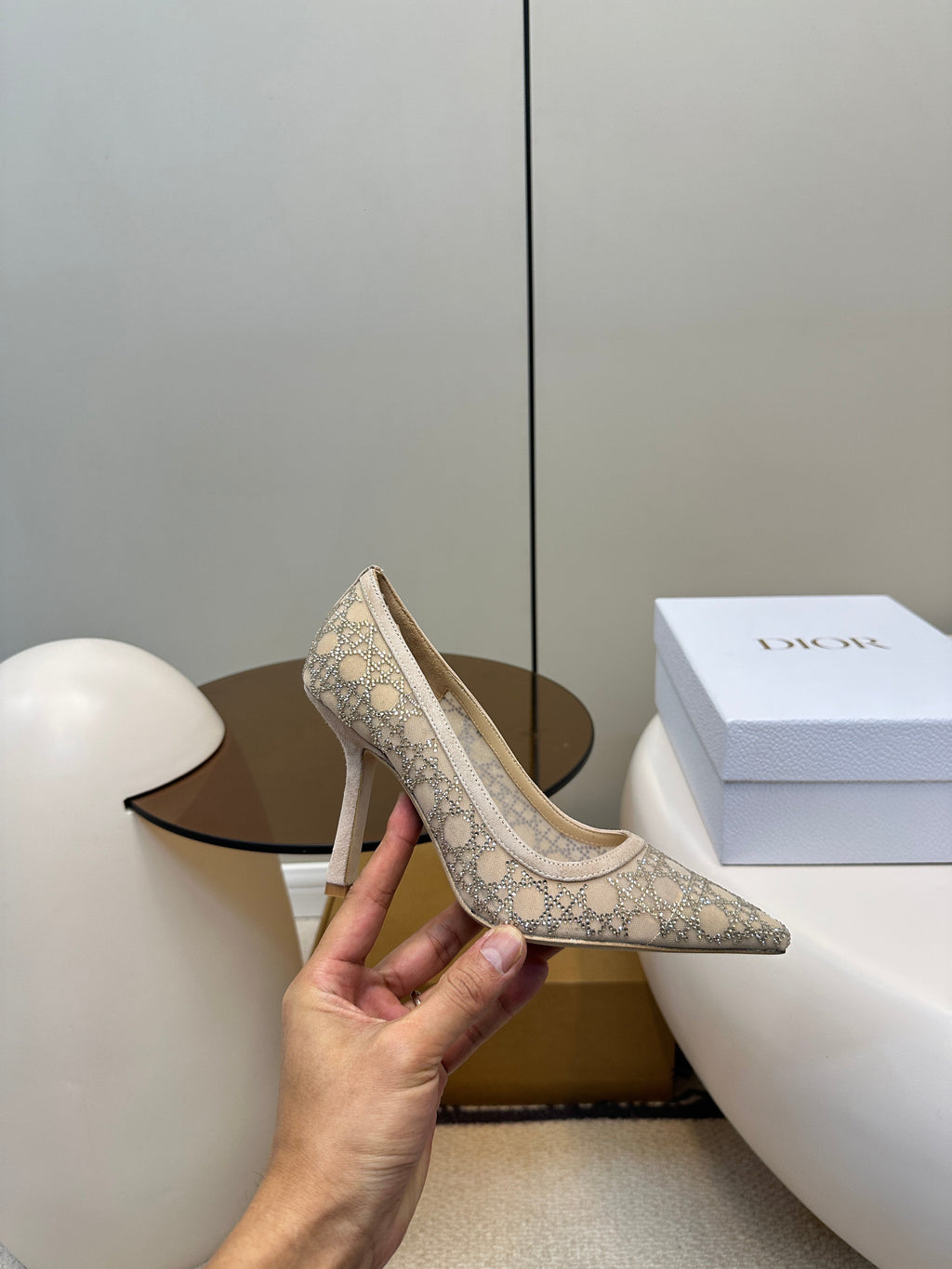 HIGH HEELS PUMP IN CAMEL BEIGE LAMB SUEDE 10 CM