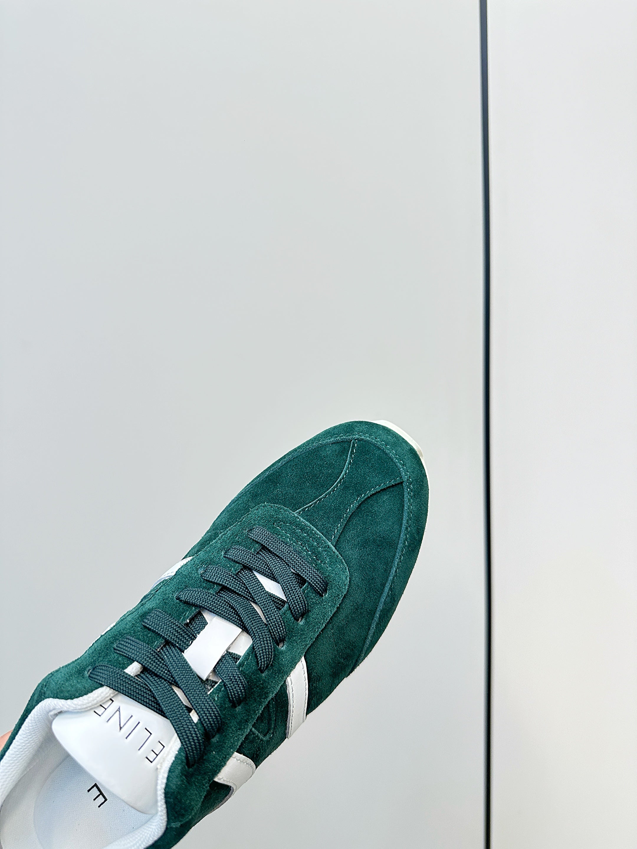 CELINE 25S JOGGER LOW LACE UP SNEAKER WITH TRIOMPHE IN DEEP TEAL SUEDE