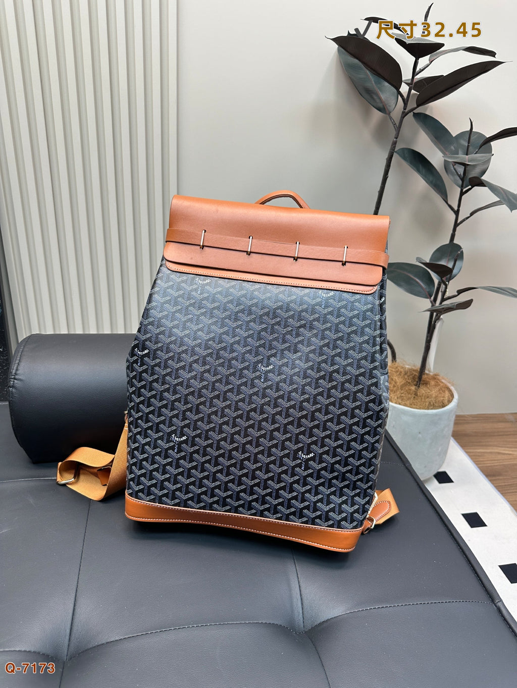 CISALPIN BACKPACK 45 IN BROWN GOYARDINE CANVAS AND CALFSKIN