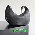 BOTTEGA VENETA 25S LARGE VENETO BAG 38 IN BLACK CALFSKIN SILVER HARDWARE
