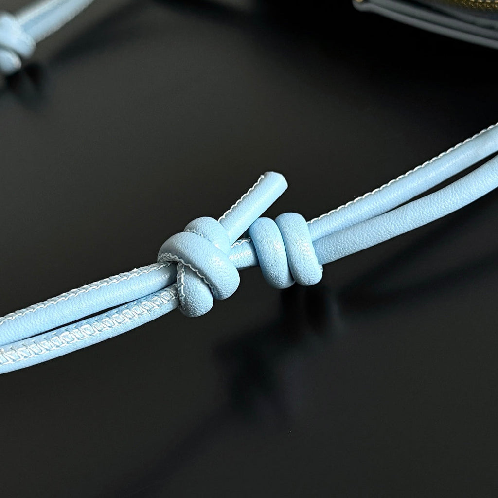 CONCERT POUCH 18.5 IN LIGHT BLUE LAMBSKIN