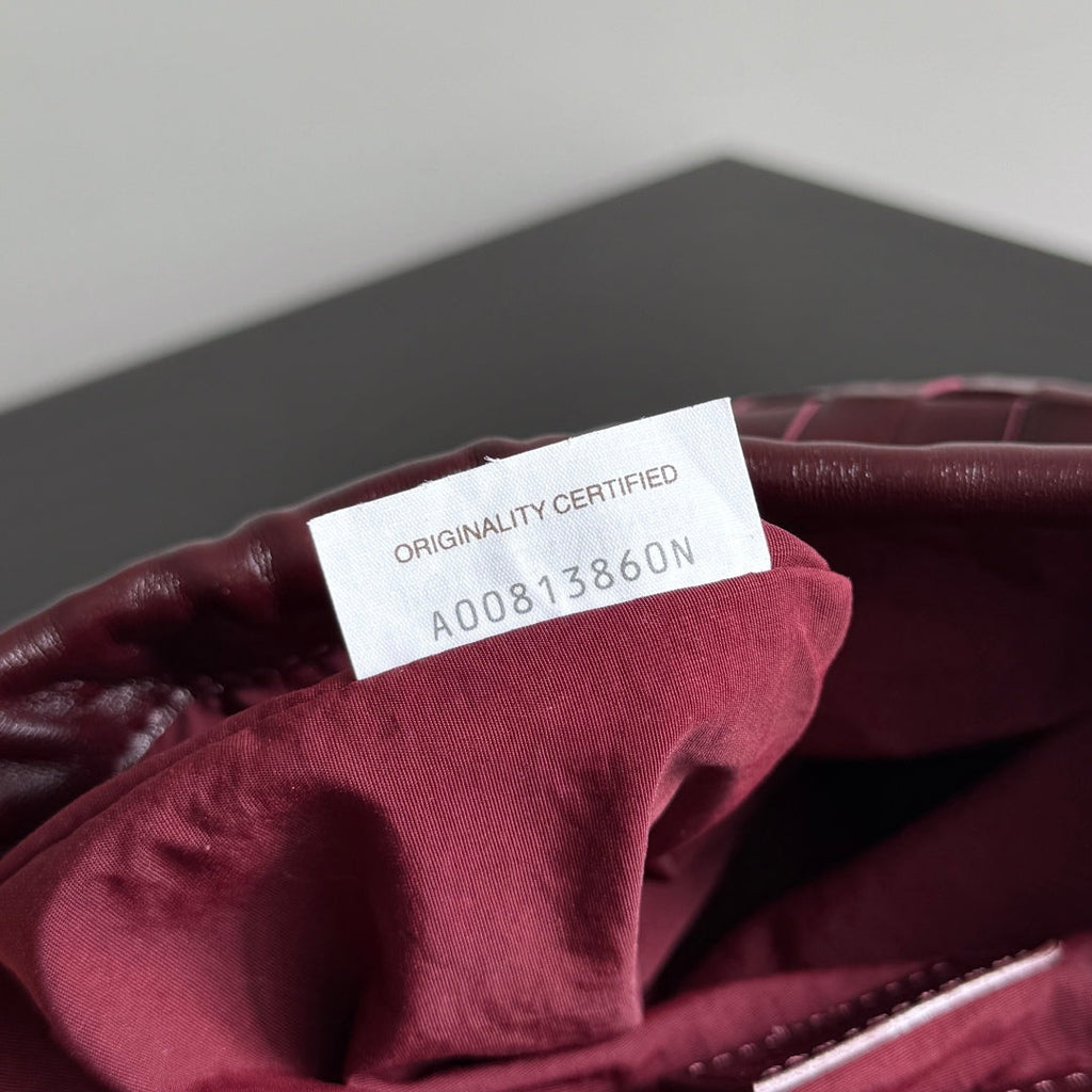 SMALL DUSTBAG 21 IN BURGUNDY LAMBSKIN