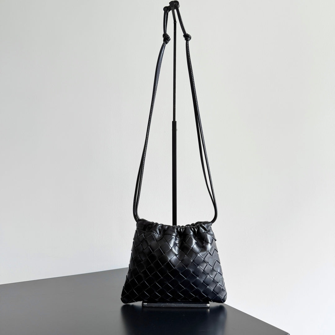SMALL DUSTBAG 21 IN BLACK LAMBSKIN