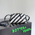 BOTTEGA VENETA 25S CONCERT POUCH 18 IN ZEBRA PATTERN CALFSKIN GOLD HARDWARE