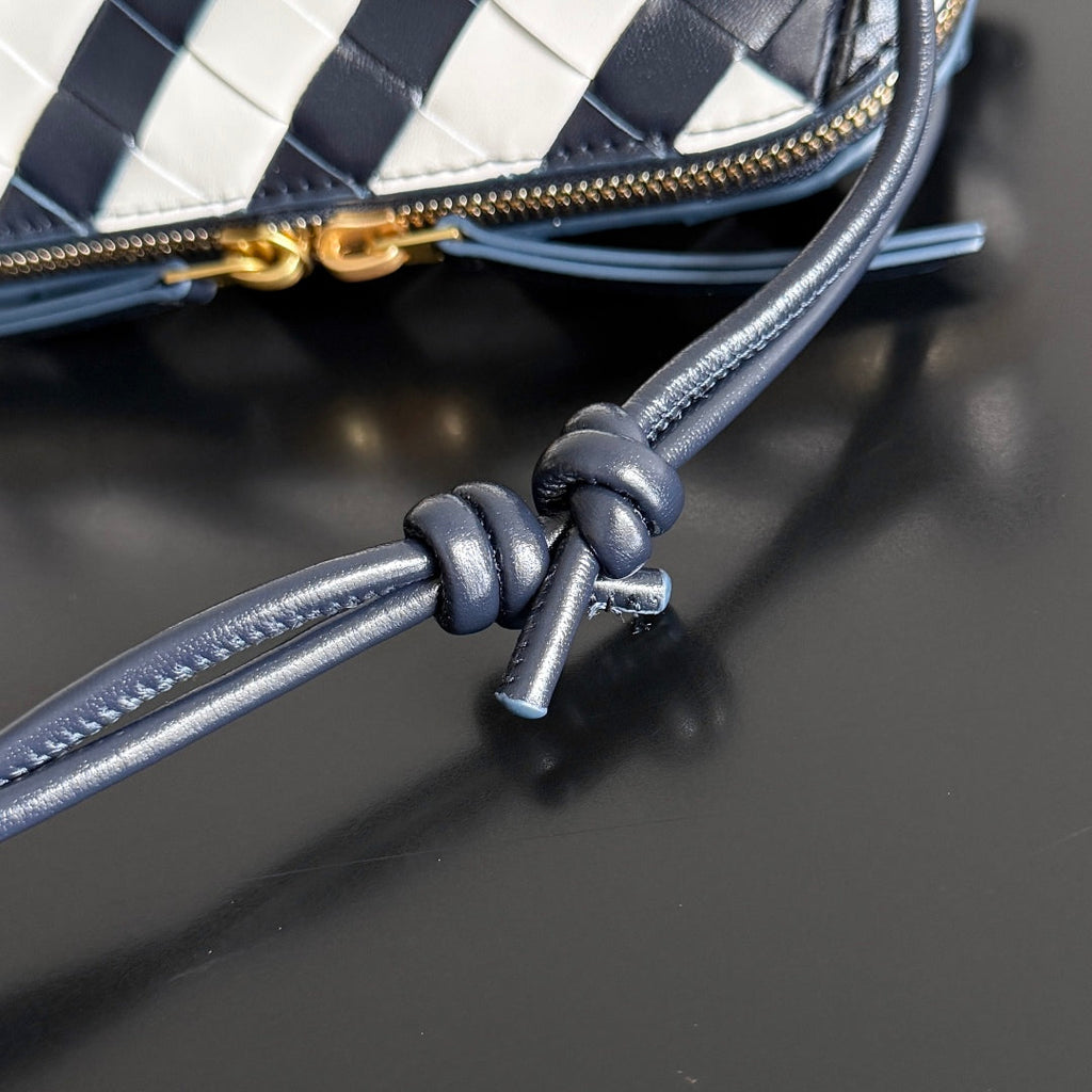 BOTTEGA VENETA 25S CONCERT POUCH 18 IN ZEBRA PATTERN CALFSKIN GOLD HARDWARE