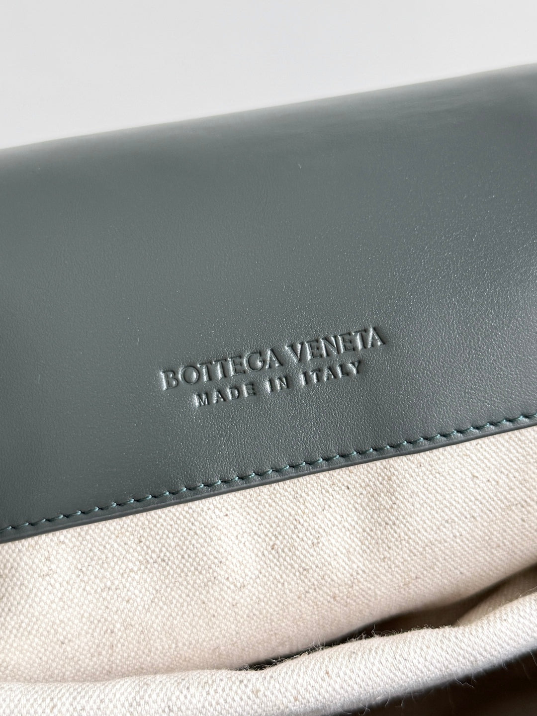 BOTTEGA VENETA 25S BACK TO SCHOOL BACKPACK 39 IN MUTED TEAL GRAY CALFSKIN