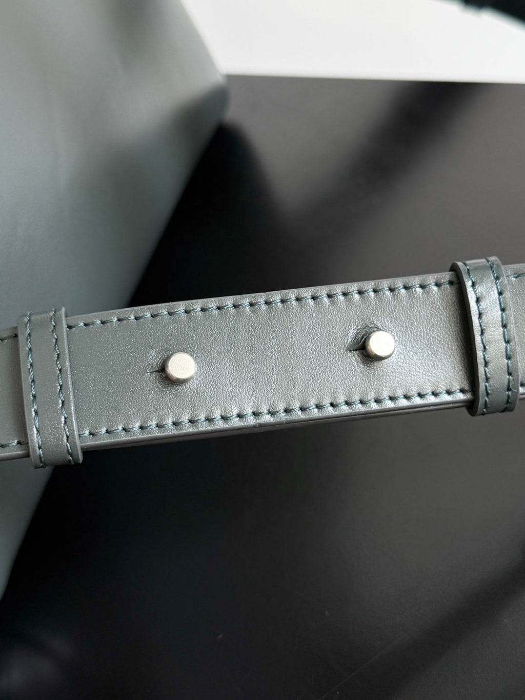 BOTTEGA VENETA 25S BACK TO SCHOOL BACKPACK 39 IN MUTED TEAL GRAY CALFSKIN