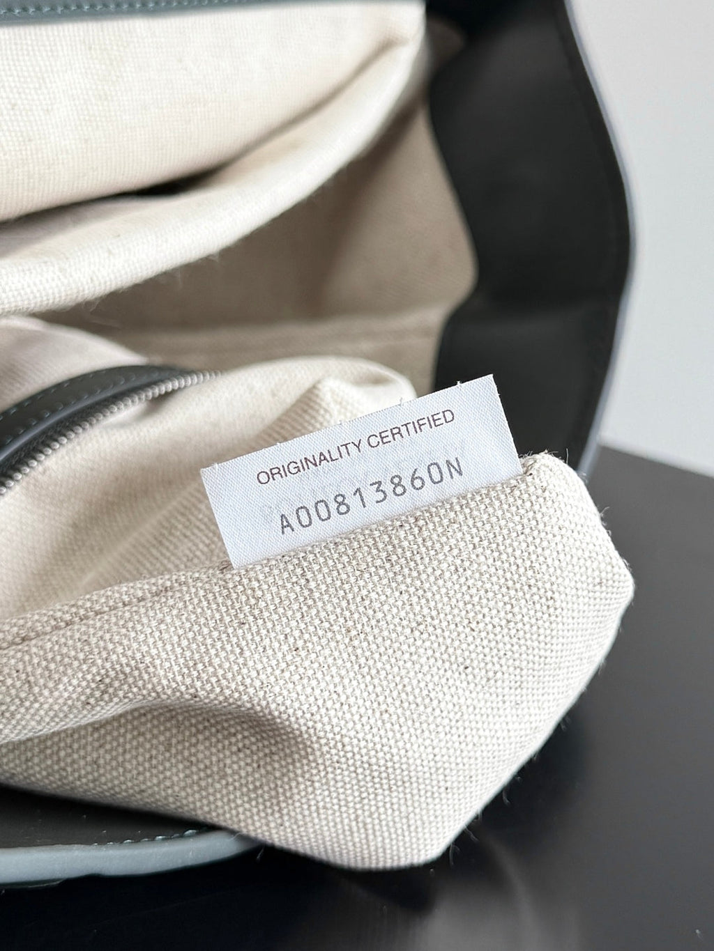 BOTTEGA VENETA 25S BACK TO SCHOOL BACKPACK 39 IN MUTED TEAL GRAY CALFSKIN