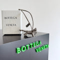 BOTTEGA VENETA 25S CAT CHARM IN GREIGE CALFSKIN
