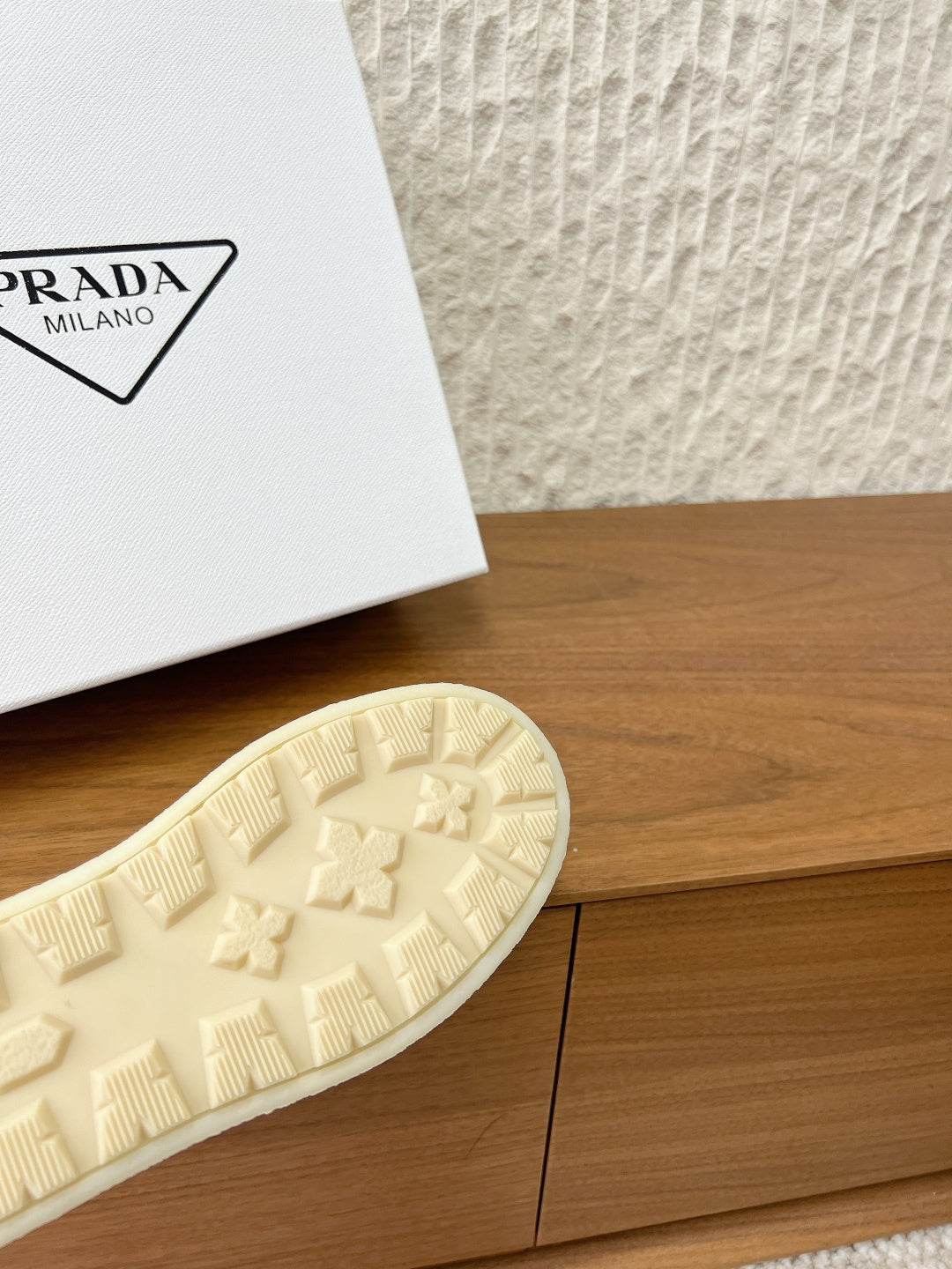 PRADA 25S PLATFORM FUR-LINED MULES IN WARM BEIGE SUEDE