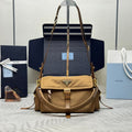 PRADA 25S EXPLORE LARGE SHOULDER BAG 30 IN CARAMEL RE-NYLON WITH FLAP