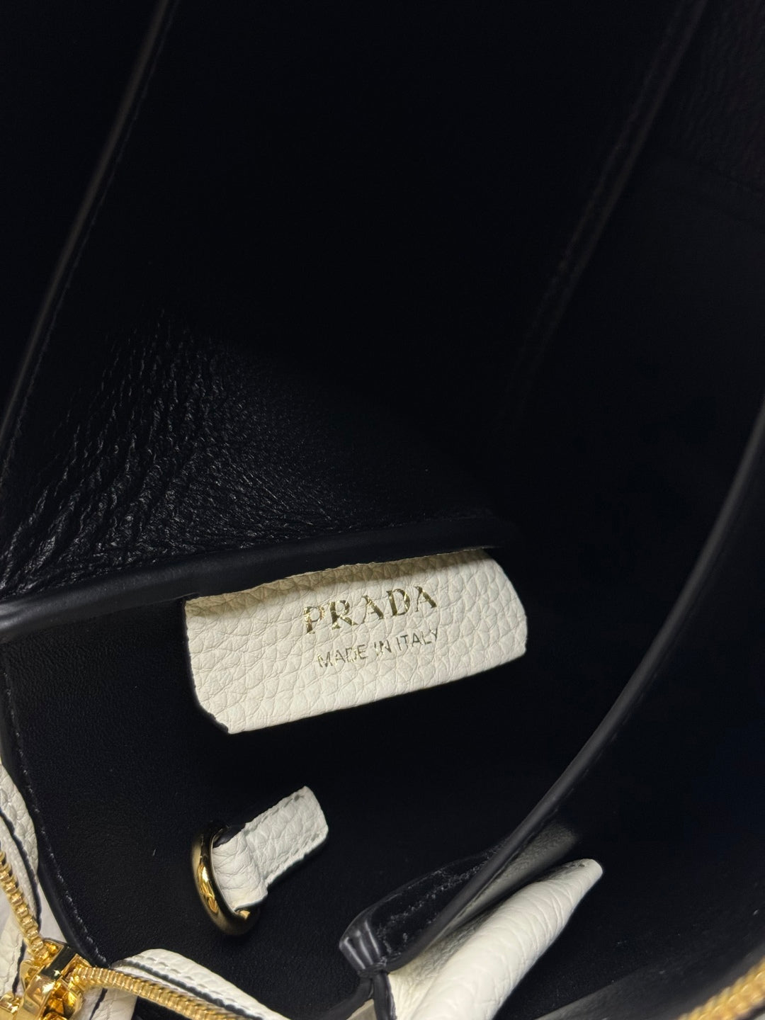 PRADA 25S SMALL BAG 23 IN IVORY CALFSKIN GOLD HARDWRE