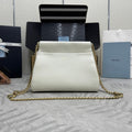 PRADA 25S ENCHAINE MINI BAG 22 IN WHITE CALFSKIN GOLD HARDWARE