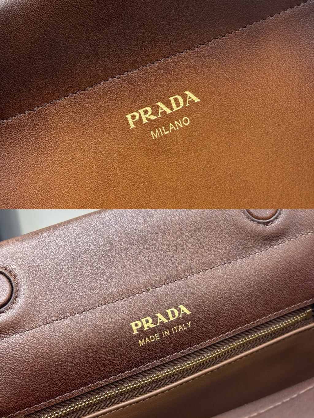 PRADA 25S ENCHAINE MINI BAG 22 IN COGNAC CALFSKIN GOLD HARDWARE