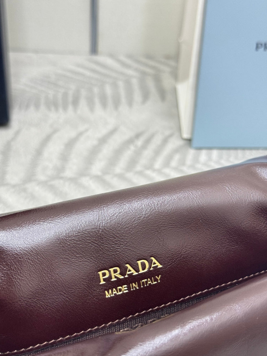 PRADA 25S SHOULDER BAG 23 IN DARK BROWN CALFSKIN GOLD HARDWRE