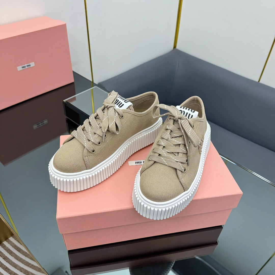 WASH SNEAKER IN DARK BEIGE DENIM