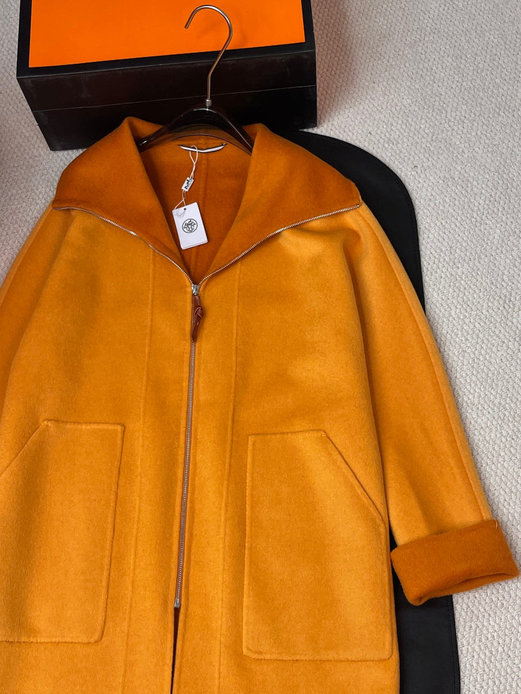 HERMES 25S REVERSIBLE LONG CASHMERE COAT 244