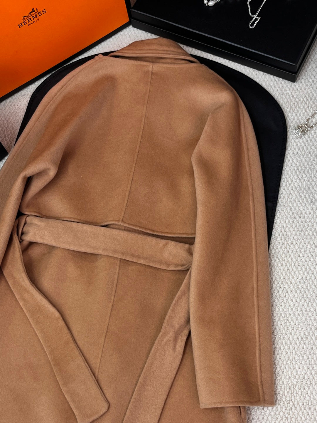 HERMES 25S REVERSIBLE LONG CASHMERE COAT 242