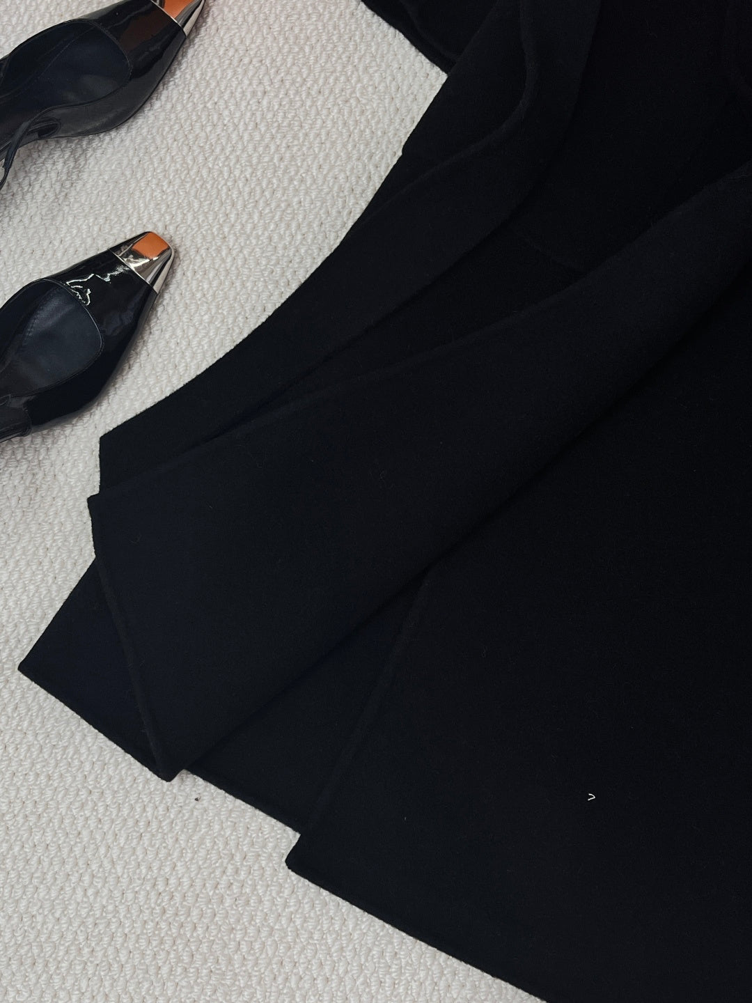 HERMES 25S LAPEL-COLLAR CASHMERE COAT 210