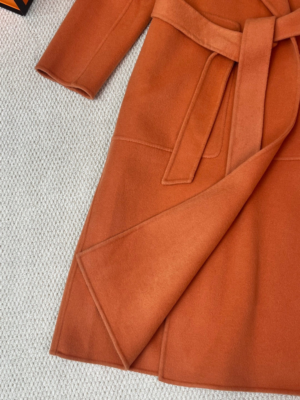 HERMES 25S LAPEL-COLLAR CASHMERE COAT 208