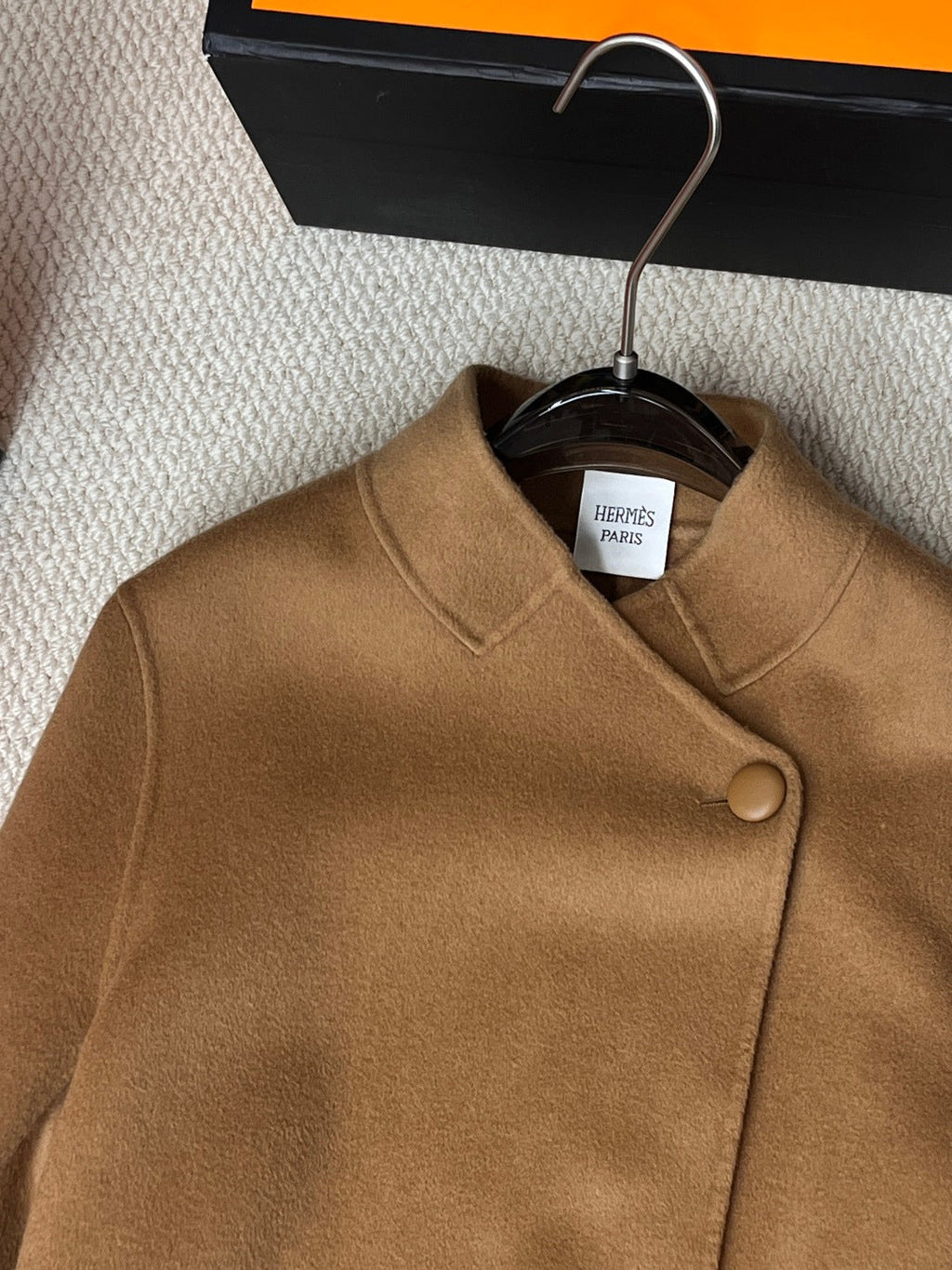 HERMES 25S STAND-COLLAR CASHMERE COAT 207
