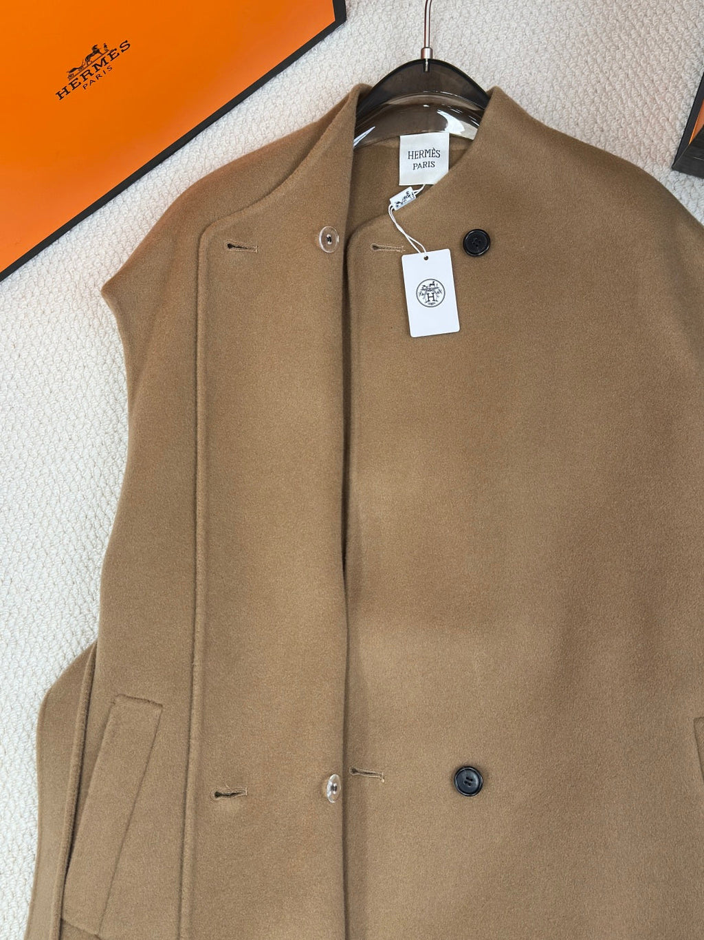 HERMES 25S LONG SLEEVELESS CASHMERE VEST 189