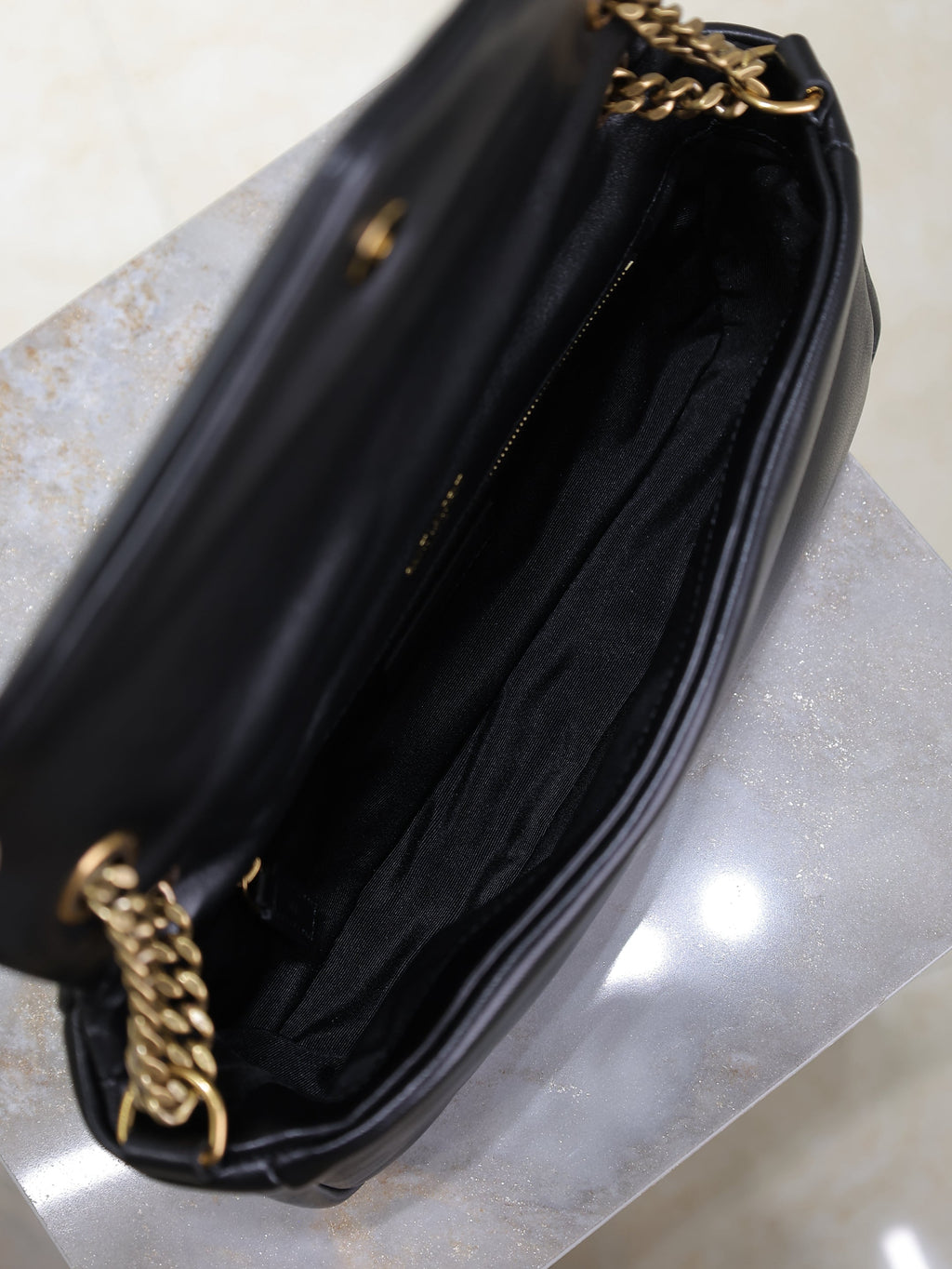 YSL 25S CALYPSO HANDBAG 26 IN BLACK LAMBSKIN GOLD HARDWRE
