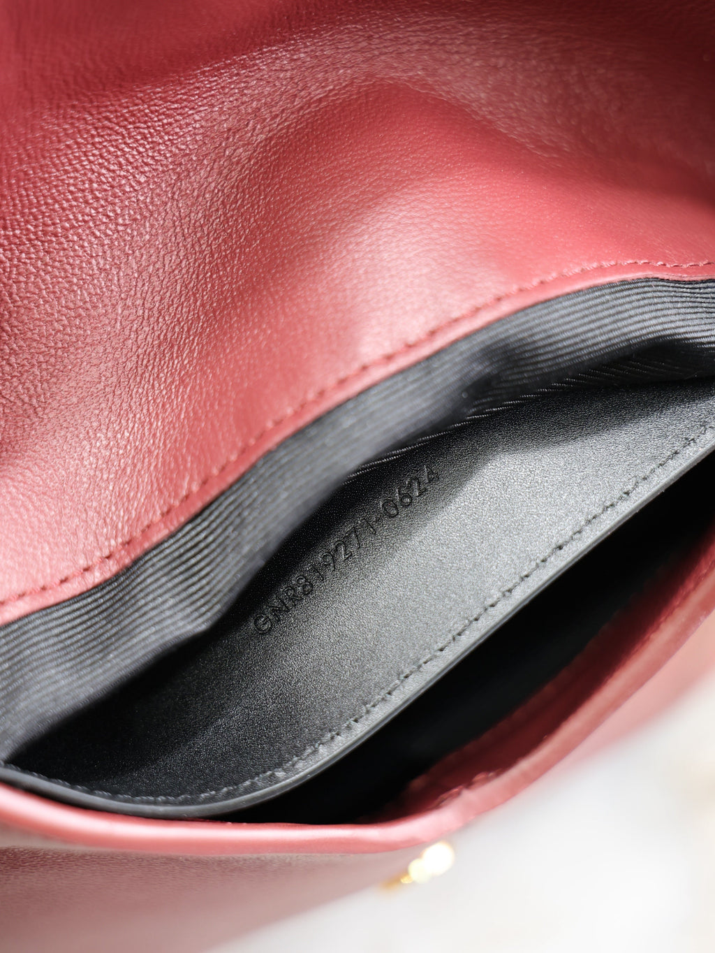 YSL 25S CALYPSO MINI 19 IN BURGUNDY CALFSKIN GOLD HARDWRE