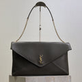 YSL 25S CASSANDRE ENVELOPE MESSENGER 35 IN LIGHT MUSK LAMBSKIN GOLD HARDWRE
