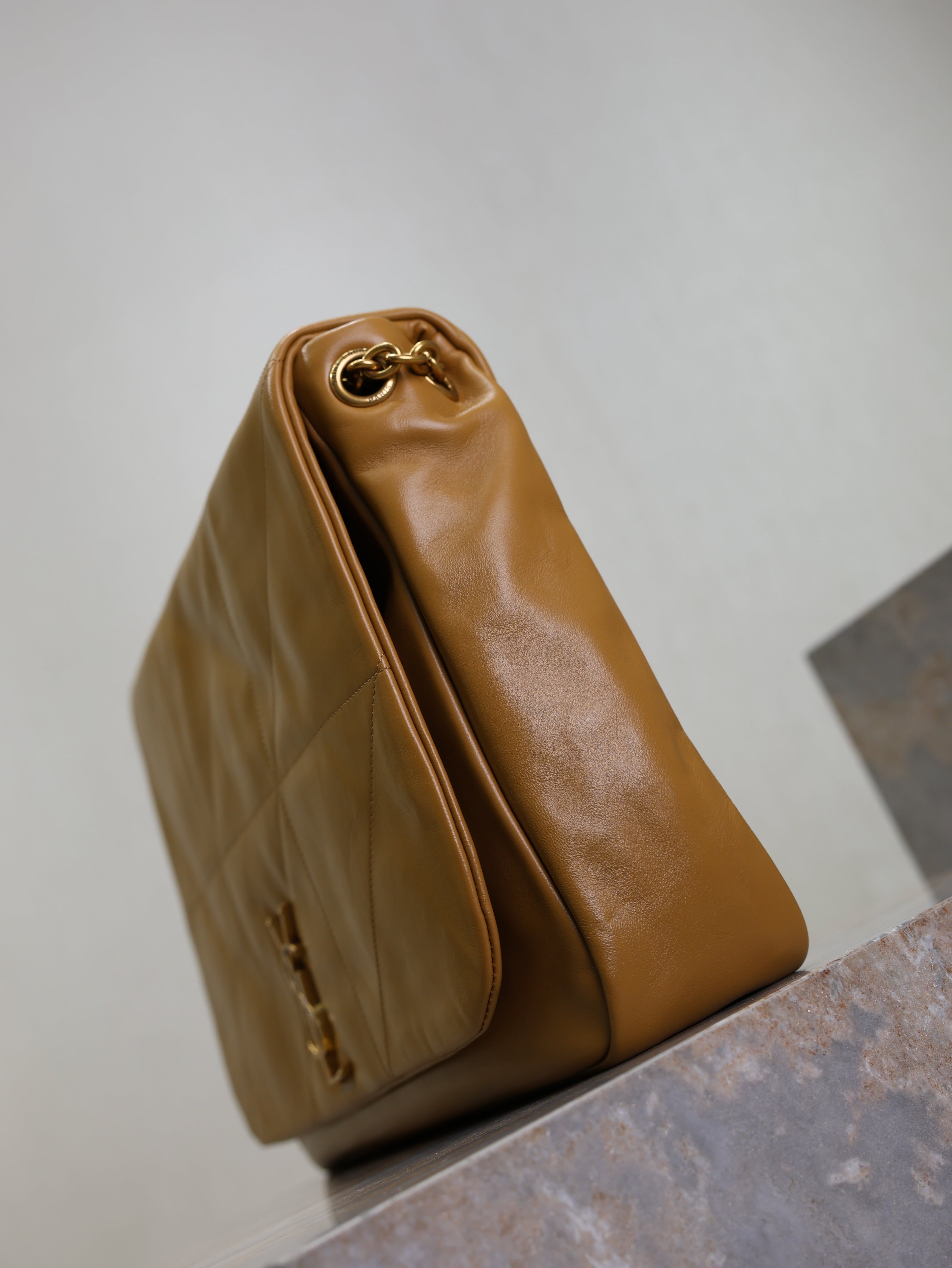 YSL 25S LARGE JAMIE 43 IN DARK GOLDENROD LAMBSKIN GOLD HARDWARE