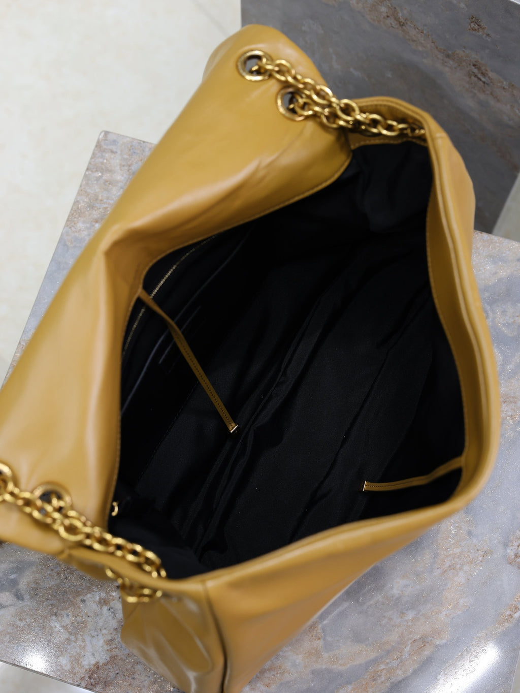 YSL 25S LARGE JAMIE 43 IN DARK GOLDENROD LAMBSKIN GOLD HARDWRE