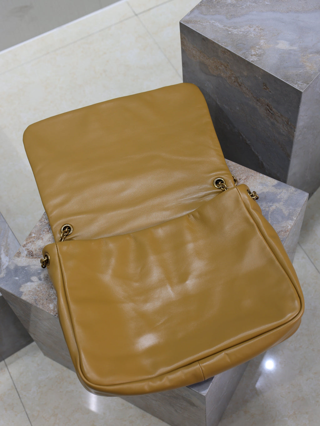 YSL 25S LARGE JAMIE 43 IN DARK GOLDENROD LAMBSKIN GOLD HARDWRE