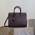 YSL 25S SAC DE JOUR GM 32 IN ROUGE CABERNET SUPPLE GRAINED CALFSKIN